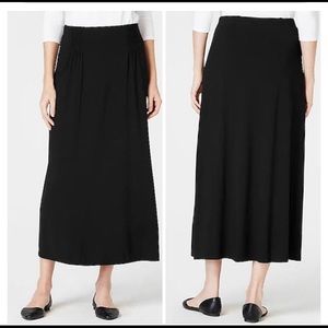 NWT J.Jill Black Rayon Maxi Skirt